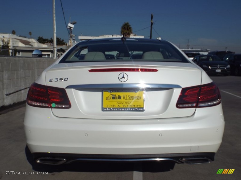2014 E 350 Coupe - Diamond White Metallic / Silk Beige/Espresso Brown photo #5