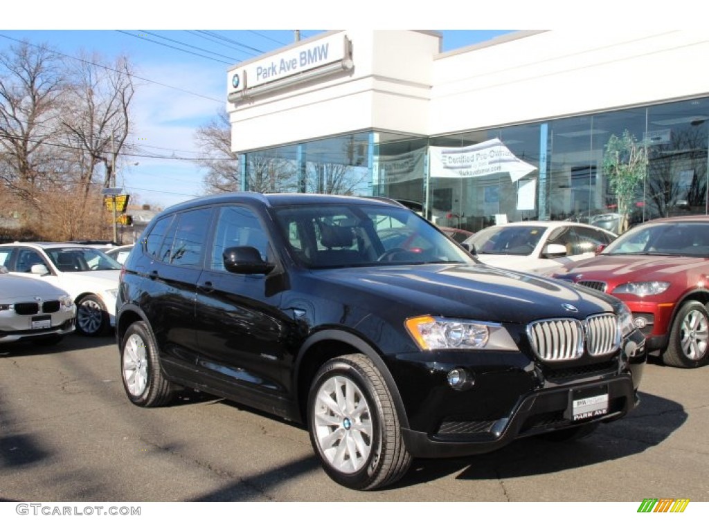 2013 X3 xDrive 28i - Carbon Black Metallic / Black photo #1