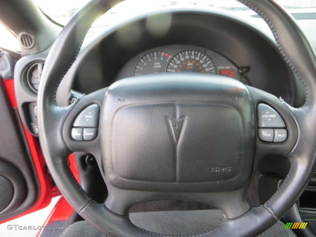 2002 Pontiac Firebird Coupe Ebony Black Steering Wheel Photo #88772219