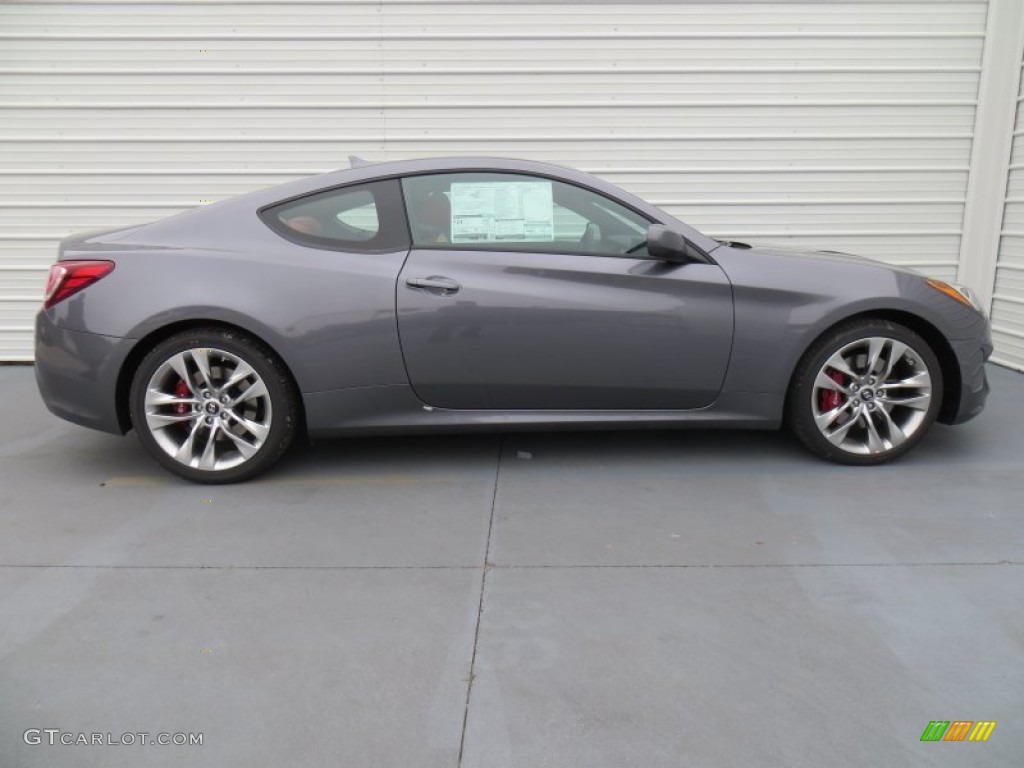 2013 Genesis Coupe 2.0T R-Spec - Empire State Gray / Red Leather/Red Cloth photo #3