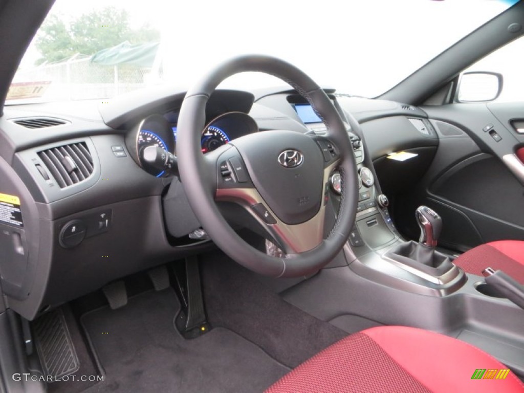2013 Genesis Coupe 2.0T R-Spec - Empire State Gray / Red Leather/Red Cloth photo #26