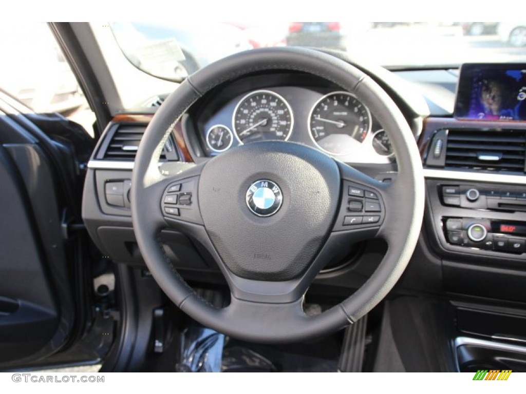 2013 BMW 3 Series 328i xDrive Sedan Black Steering Wheel Photo #88777808