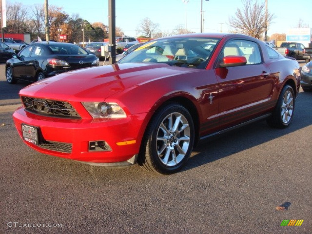 2010 Mustang V6 Premium Coupe - Red Candy Metallic / Stone photo #7