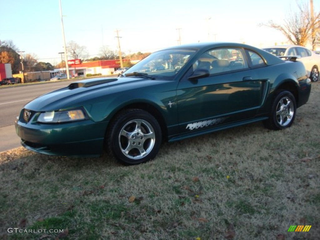 2003 Mustang V6 Coupe - Tropic Green Metallic / Medium Parchment photo #7