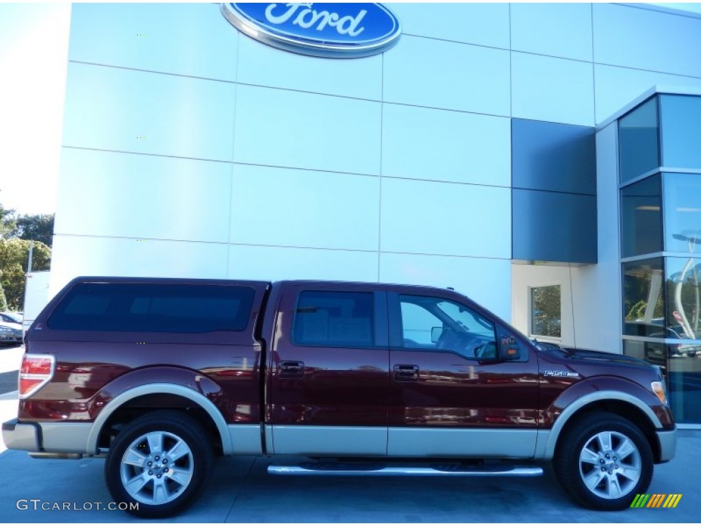 2010 F150 Lariat SuperCrew - Royal Red Metallic / Tan photo #6