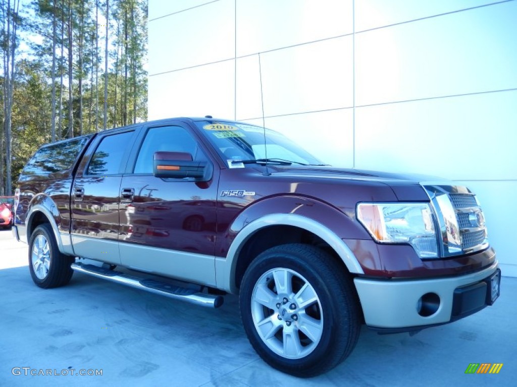 2010 F150 Lariat SuperCrew - Royal Red Metallic / Tan photo #7