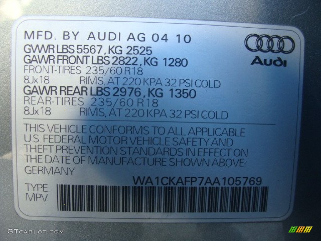 2010 Q5 3.2 quattro - Quartz Grey Metallic / Black photo #41