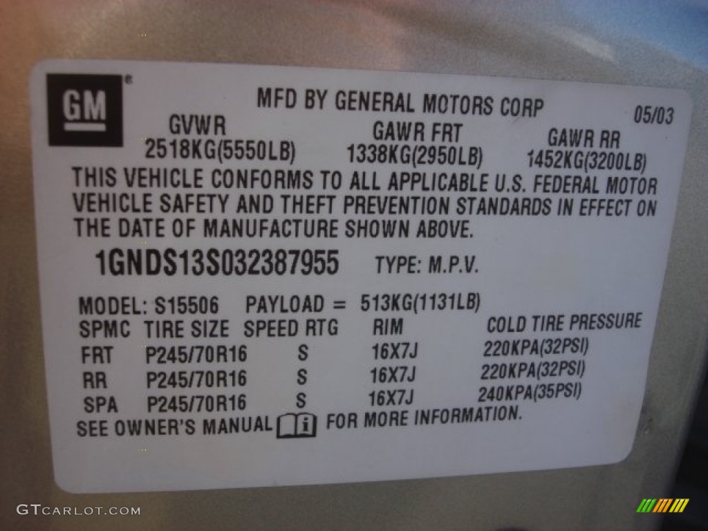 2003 TrailBlazer LS - Light Pewter Metallic / Medium Pewter photo #26