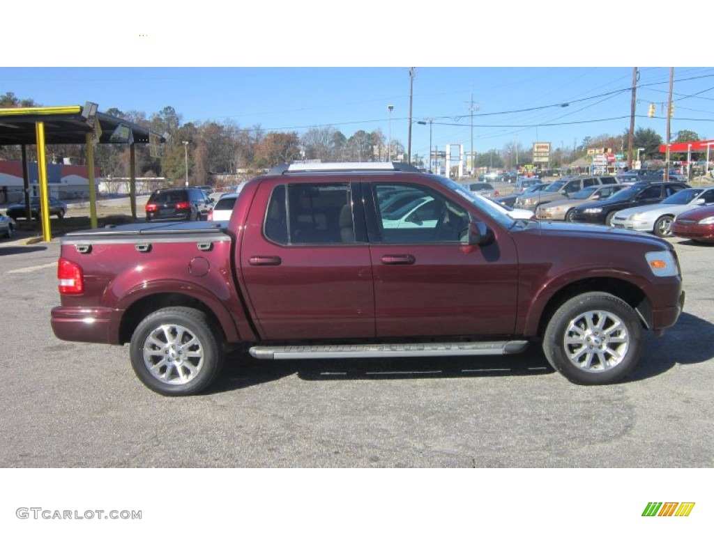 2007 Explorer Sport Trac Limited - Dark Cherry Metallic / Camel photo #4