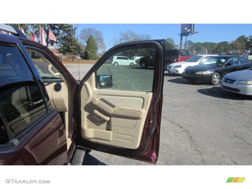 2007 Explorer Sport Trac Limited - Dark Cherry Metallic / Camel photo #17