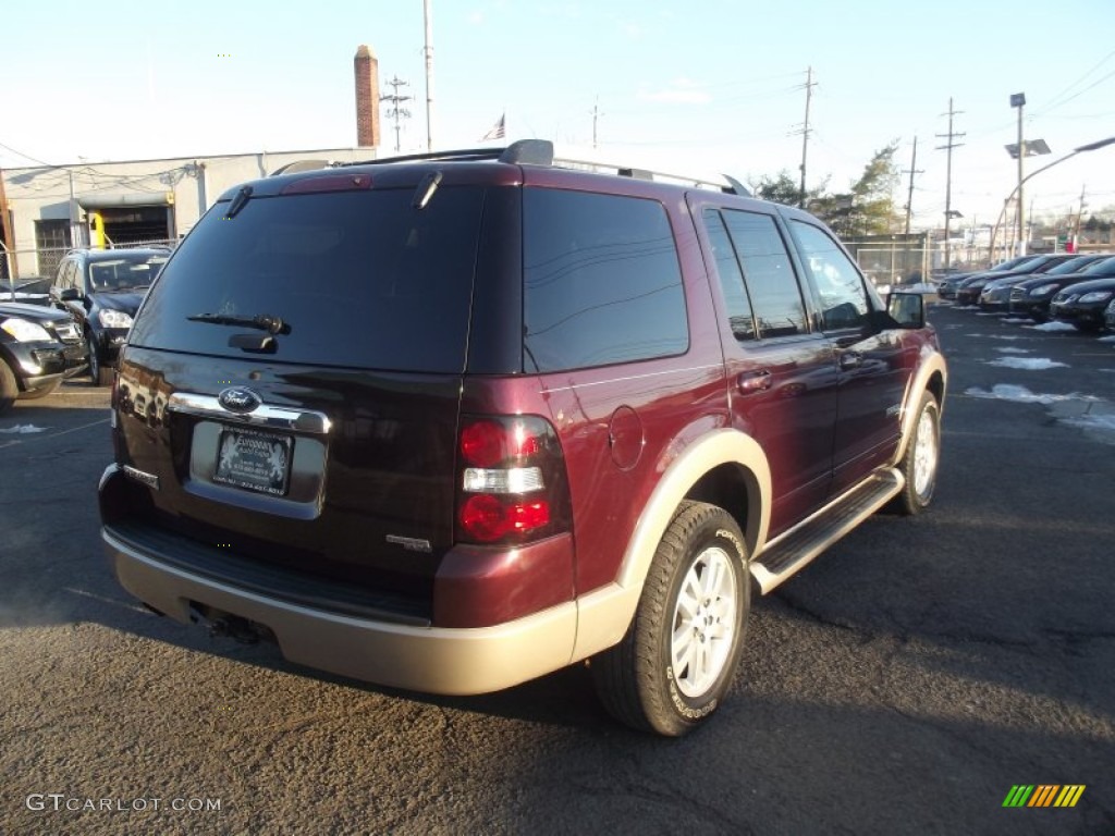 2007 Explorer Eddie Bauer 4x4 - Dark Cherry Metallic / Stone photo #3