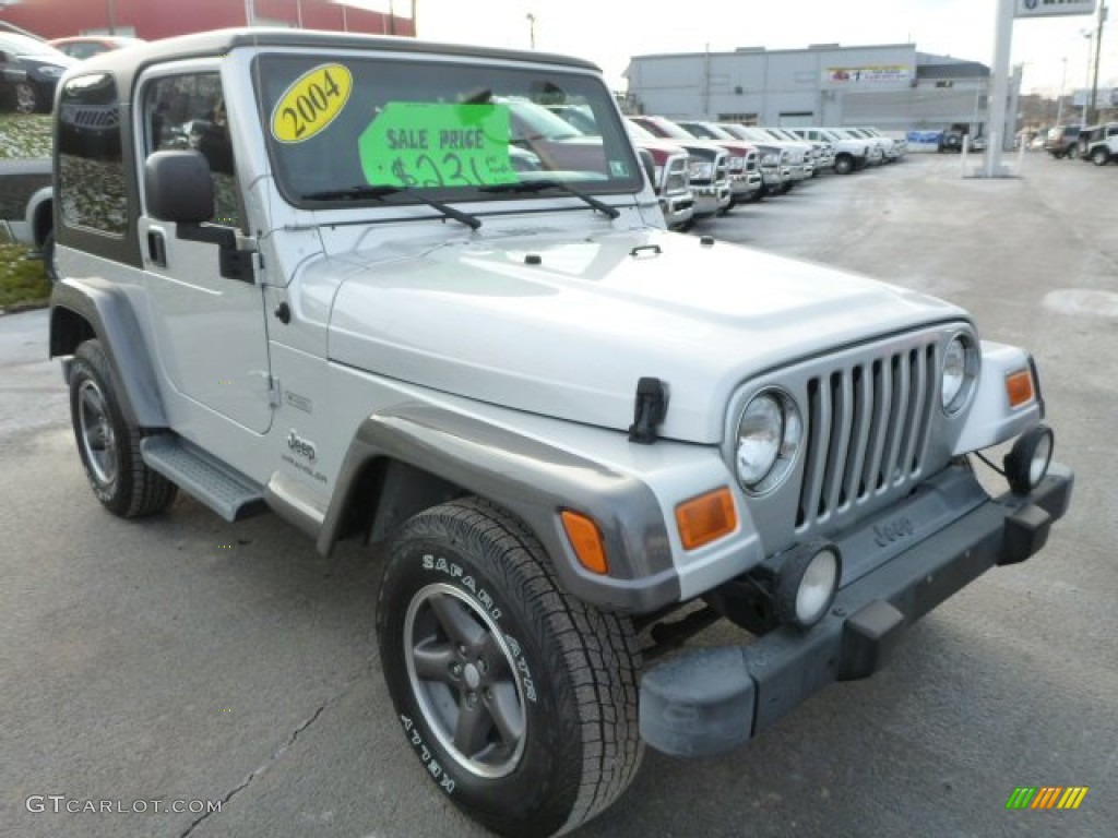 2004 Wrangler X 4x4 - Bright Silver Metallic / Dark Slate Gray photo #10
