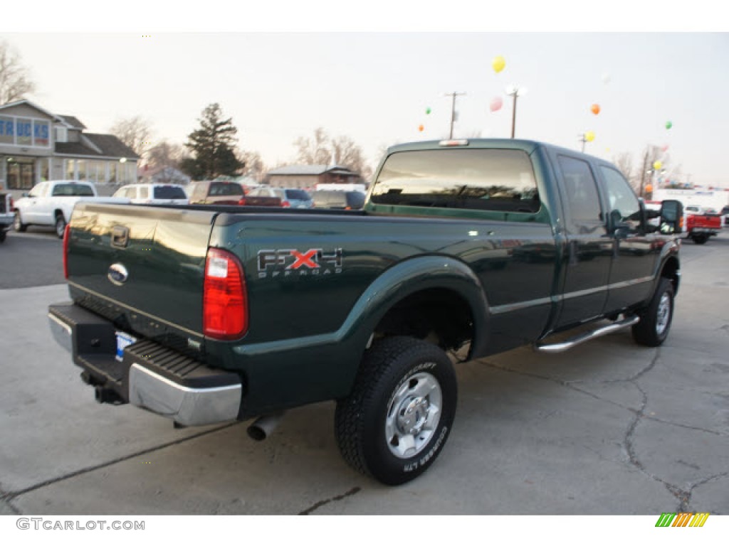 2011 F350 Super Duty XLT Crew Cab 4x4 - Forest Green Metallic / Adobe photo #5