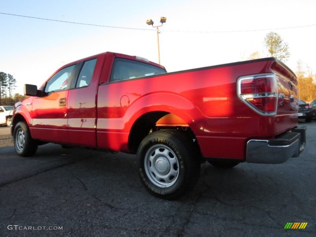 2010 F150 XL SuperCab - Vermillion Red / Medium Stone photo #5