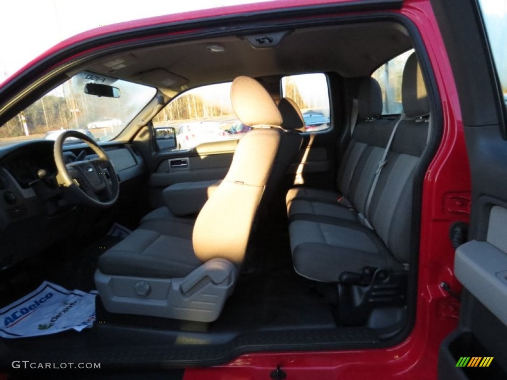 2010 F150 XL SuperCab - Vermillion Red / Medium Stone photo #13