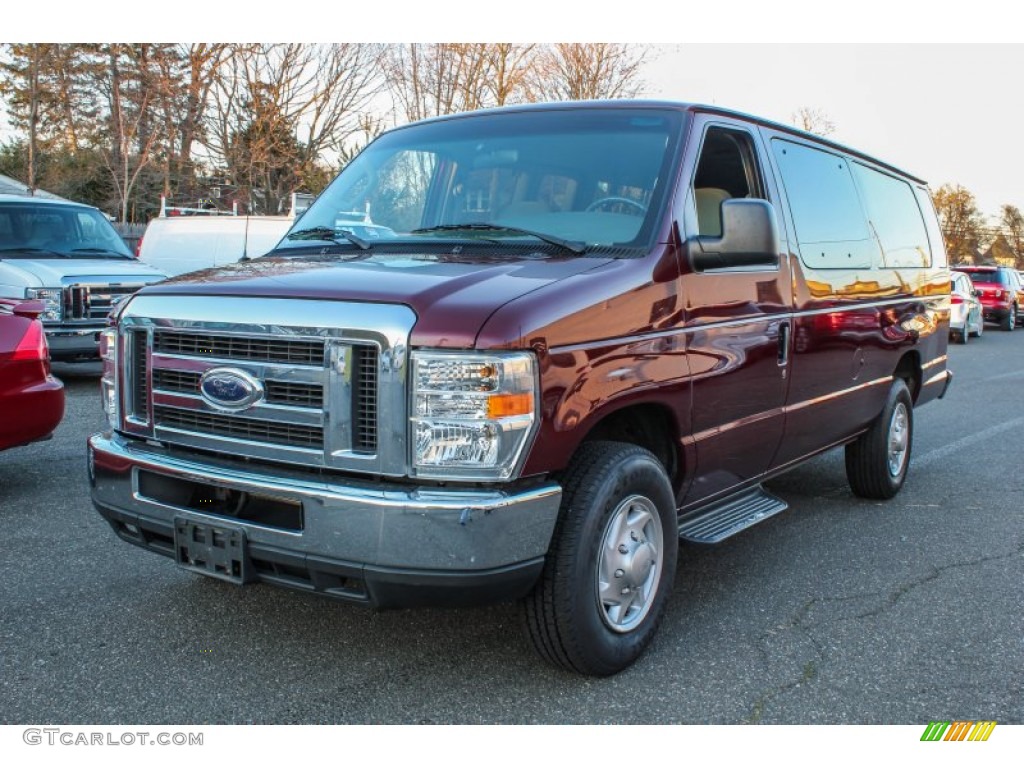 2008 E Series Van E350 Super Duty XLT 15 Passenger - Dark Toreador Red Metallic / Medium Flint photo #1