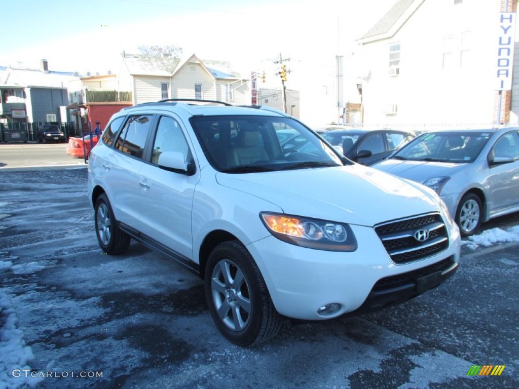 2007 Santa Fe Limited 4WD - Arctic White / Beige photo #1