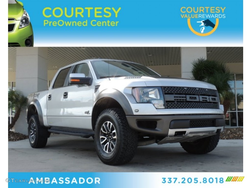 2012 F150 SVT Raptor SuperCrew 4x4 - Ingot Silver Metallic / Raptor Black Leather/Cloth photo #1