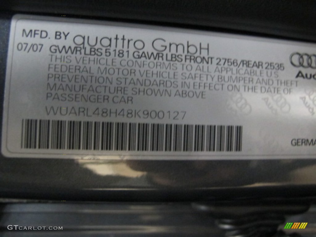 2008 S4 4.2 quattro Sedan - Dolphin Grey Metallic / Black/Black photo #36