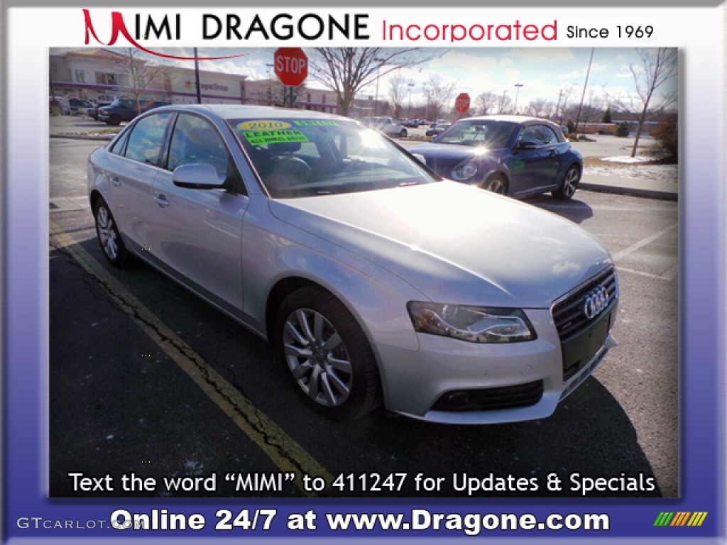 2010 A4 2.0T quattro Sedan - Ice Silver Metallic / Black photo #6
