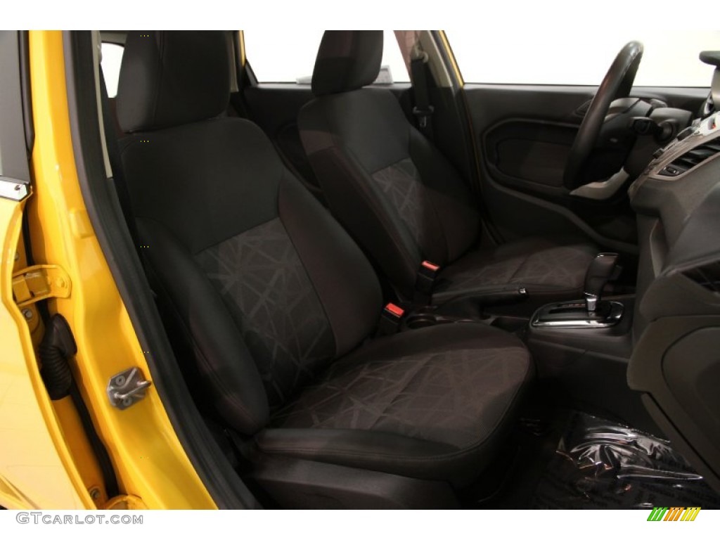 2011 Fiesta SES Hatchback - Yellow Blaze Metallic Tri-Coat / Charcoal Black/Blue Cloth photo #20
