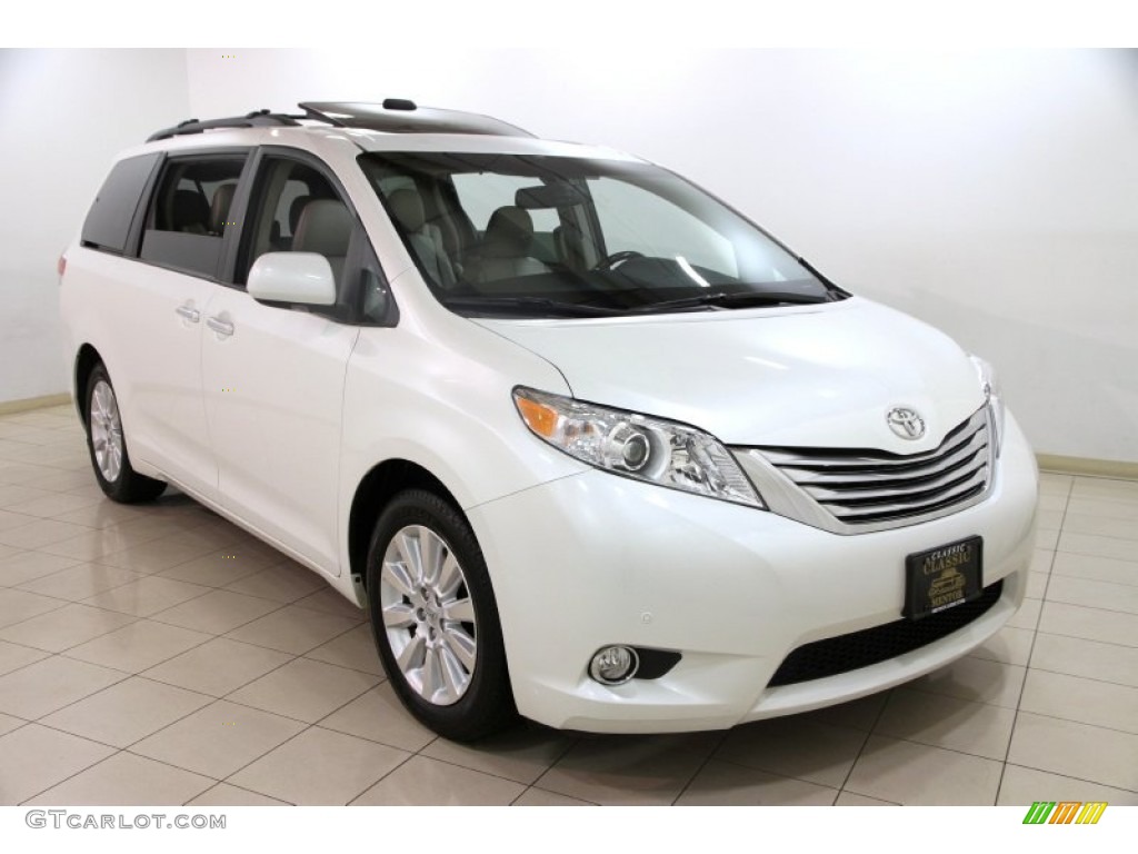 2011 Sienna Limited AWD - Blizzard White Pearl / Bisque photo #1