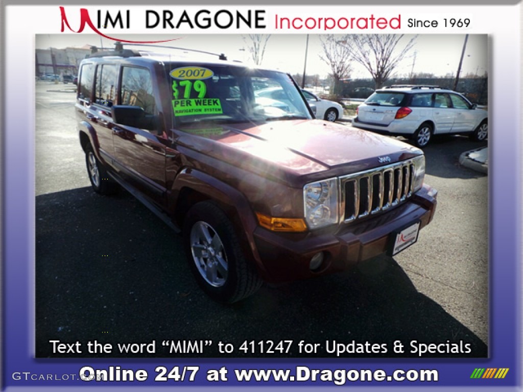 2007 Commander Sport 4x4 - Red Rock Pearl / Medium Slate Gray photo #6