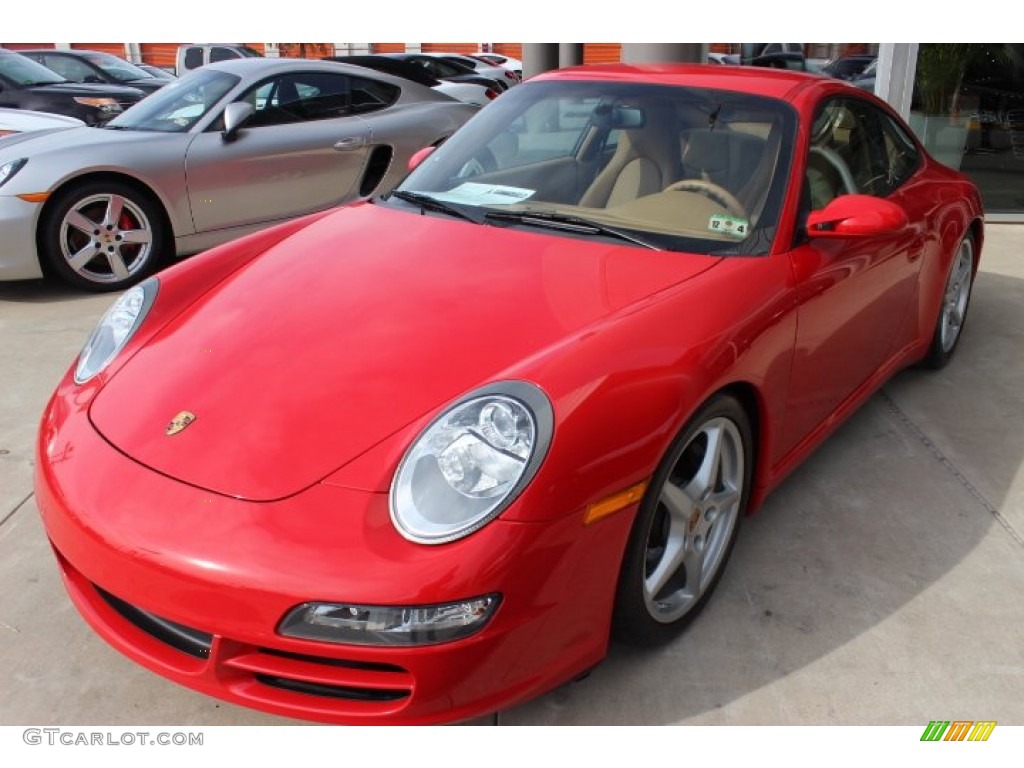 2007 911 Carrera Coupe - Guards Red / Sand Beige photo #3