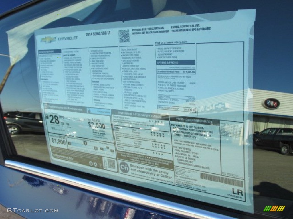 2014 Chevrolet Sonic LT Hatchback Window Sticker Photo #88830130