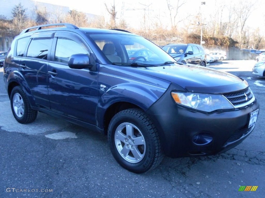 2007 Outlander LS 4WD - Deep Blue Metallic / Beige photo #3