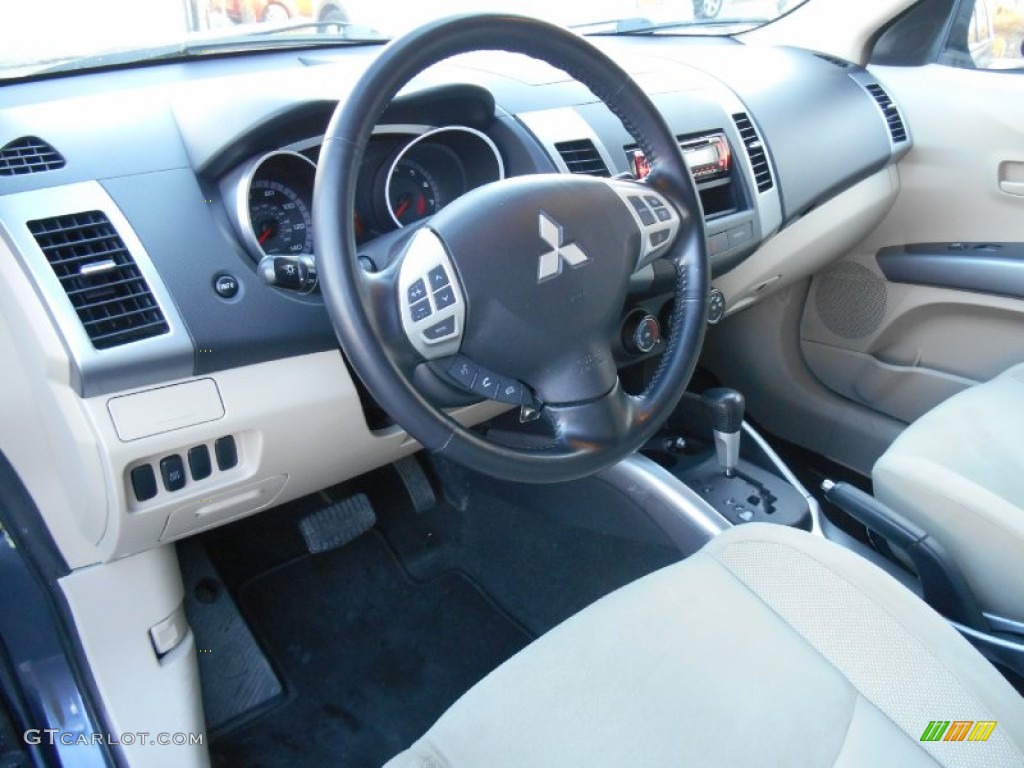 2007 Outlander LS 4WD - Deep Blue Metallic / Beige photo #9
