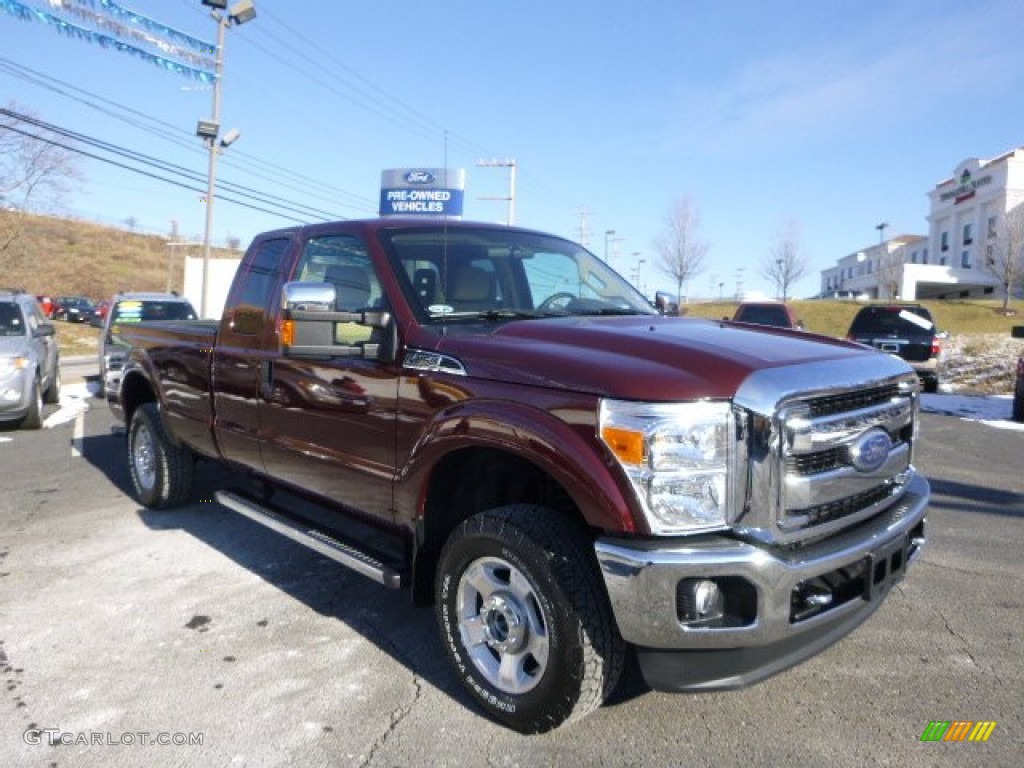 2011 F250 Super Duty XLT SuperCab 4x4 - Royal Red Metallic / Adobe Beige photo #1