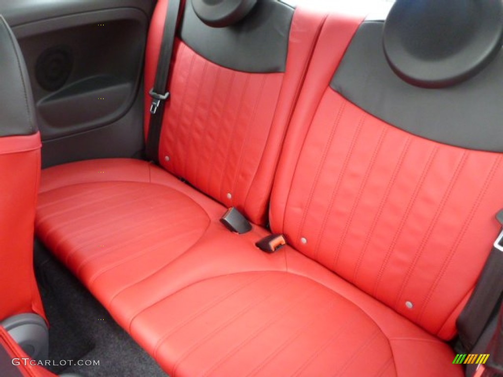 Pelle Rosso/Nera (Red/Black) Interior 2012 Fiat 500 Sport Photo #88838245