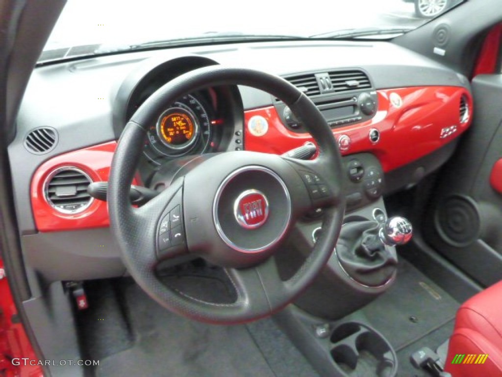2012 Fiat 500 Sport Pelle Rosso/Nera (Red/Black) Dashboard Photo #88838266