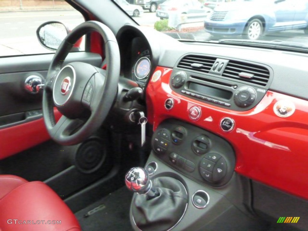 2012 Fiat 500 Sport Pelle Rosso/Nera (Red/Black) Dashboard Photo #88838455
