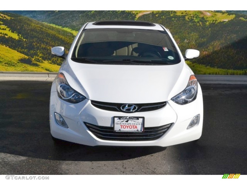 2012 Elantra Limited - Shimmering White / Beige photo #4