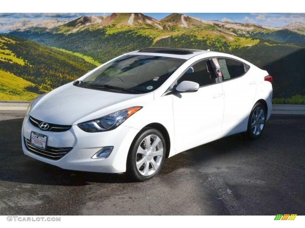 2012 Elantra Limited - Shimmering White / Beige photo #5