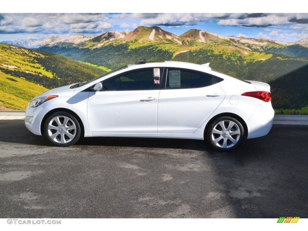 2012 Elantra Limited - Shimmering White / Beige photo #6