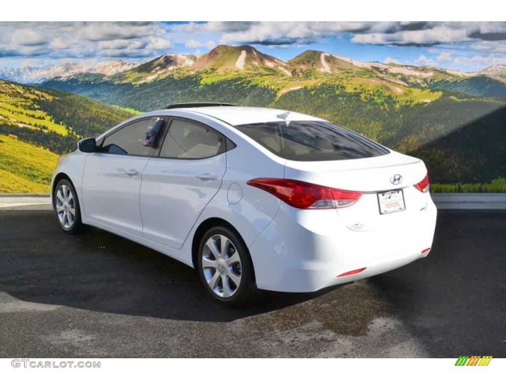 2012 Elantra Limited - Shimmering White / Beige photo #7