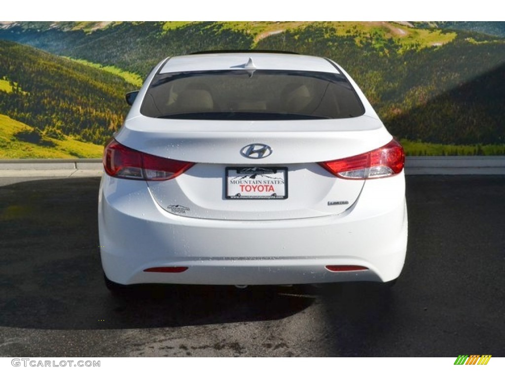 2012 Elantra Limited - Shimmering White / Beige photo #8