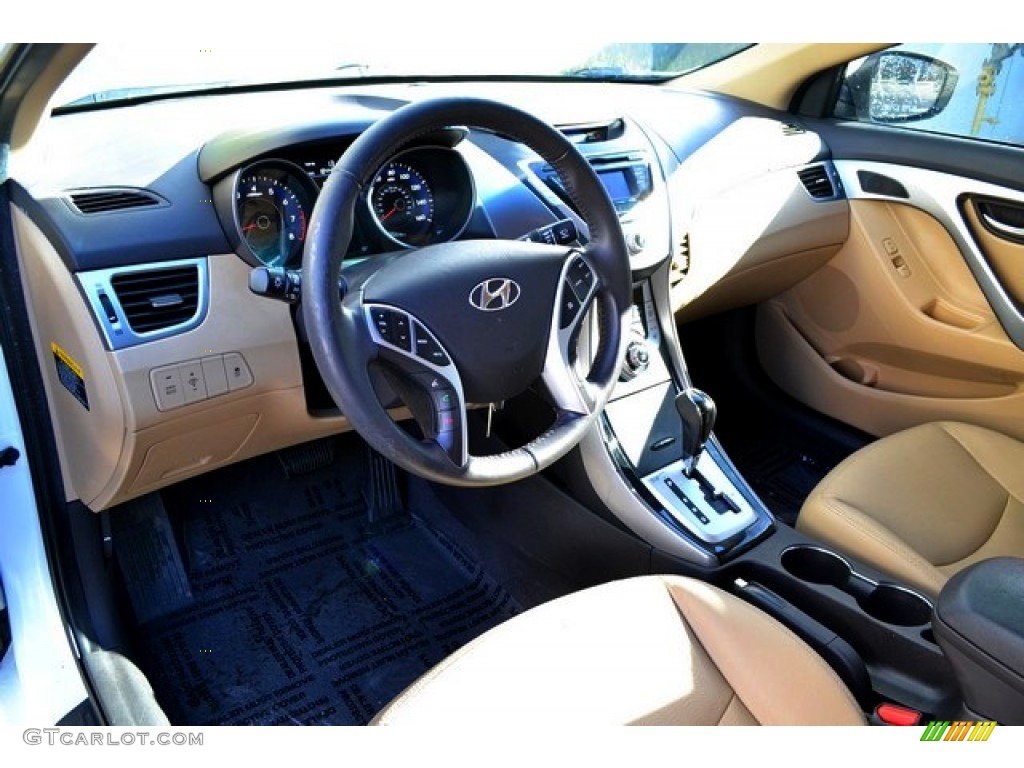 2012 Elantra Limited - Shimmering White / Beige photo #9