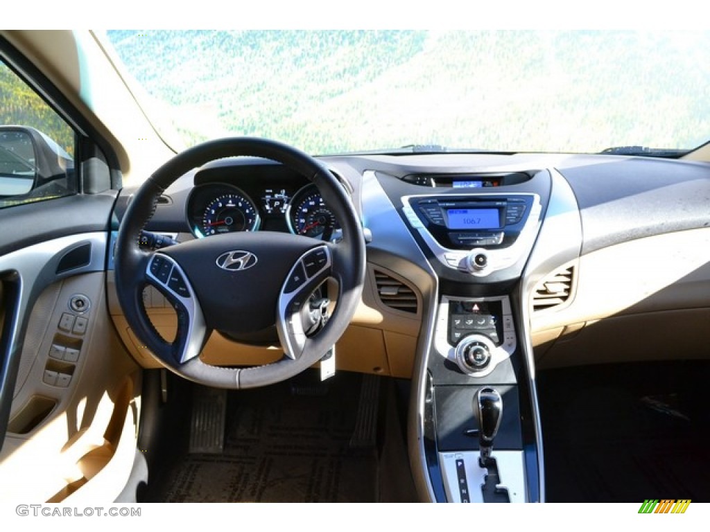 2012 Elantra Limited - Shimmering White / Beige photo #12