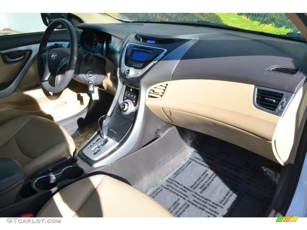 2012 Elantra Limited - Shimmering White / Beige photo #15