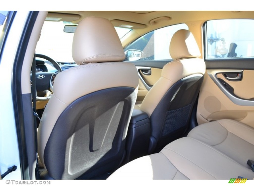 2012 Elantra Limited - Shimmering White / Beige photo #18