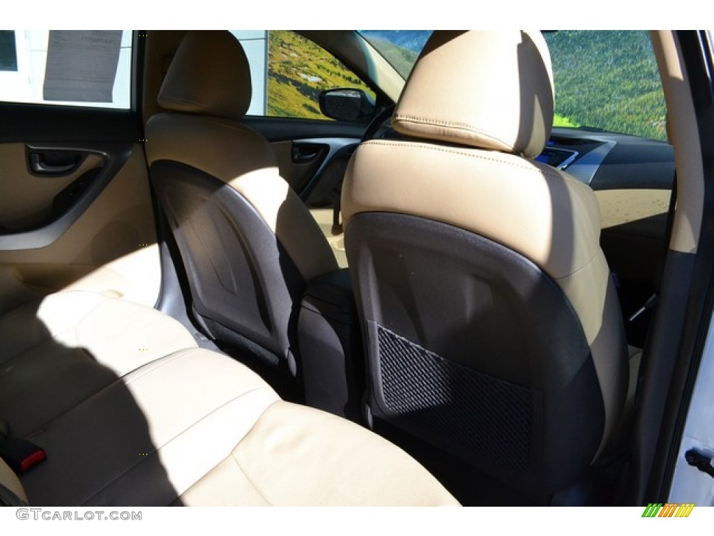 2012 Elantra Limited - Shimmering White / Beige photo #19