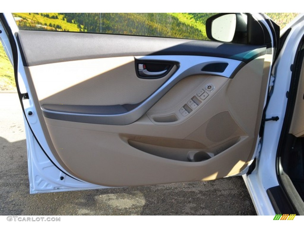 2012 Elantra Limited - Shimmering White / Beige photo #22