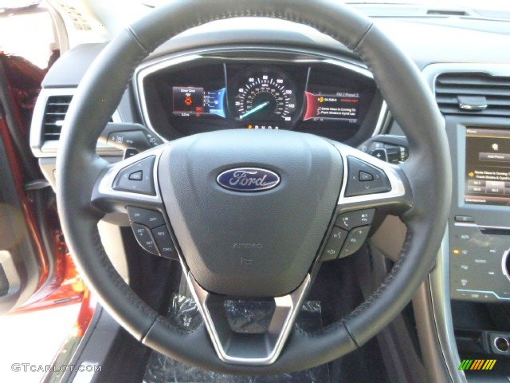2014 Ford Fusion Titanium AWD Charcoal Black Steering Wheel Photo #88840396