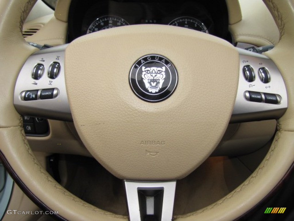 2007 Jaguar XK XK8 Convertible Ivory/Slate Steering Wheel Photo #88841503