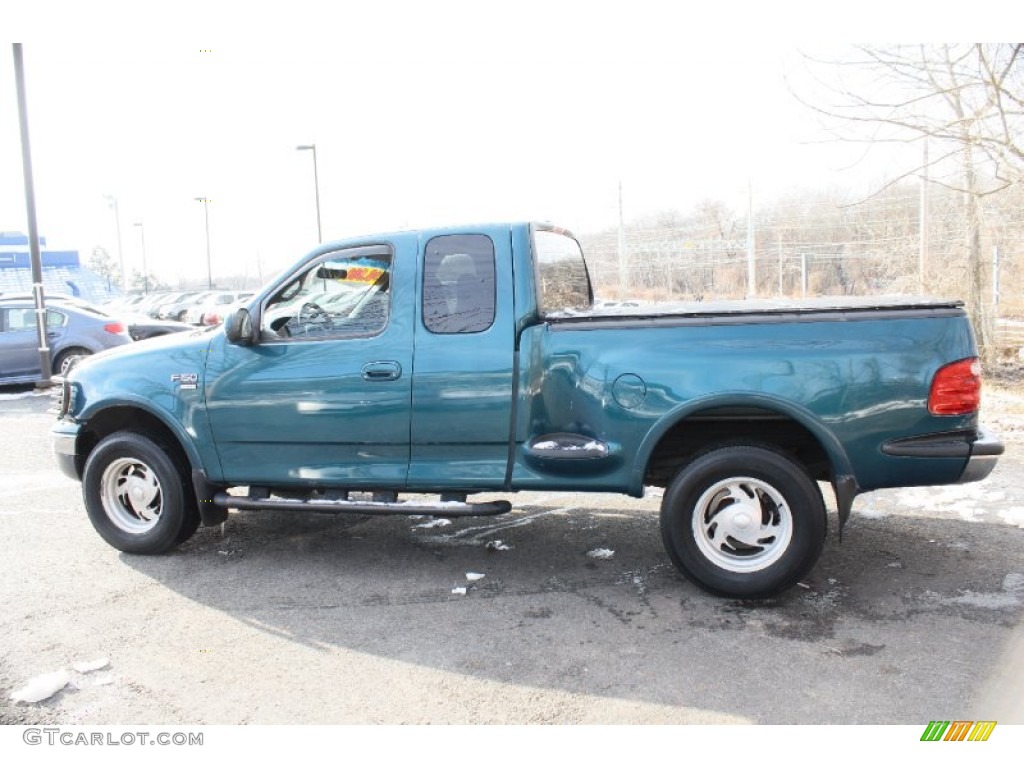 2000 F150 XLT Extended Cab 4x4 - Island Blue Metallic / Medium Graphite photo #12