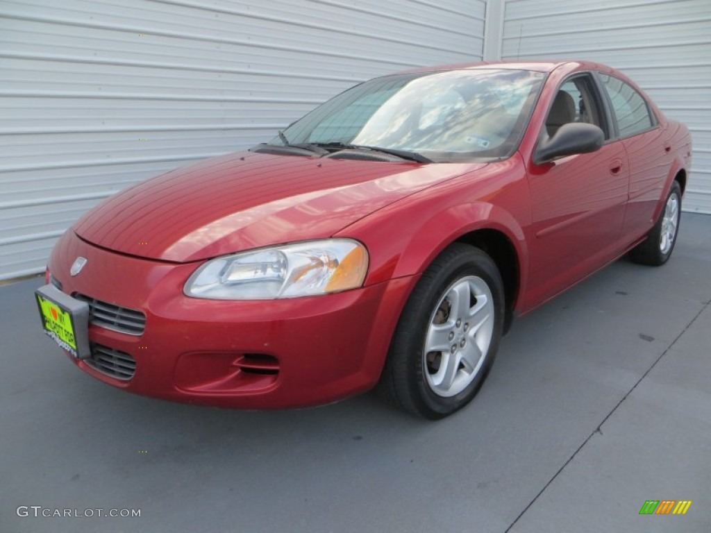 2002 Stratus SE Plus Sedan - Inferno Red Pearl / Sandstone photo #7